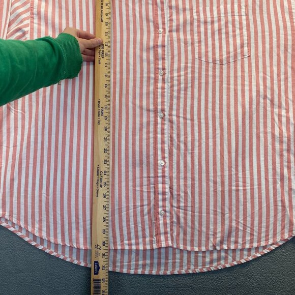 Old Navy Pink Striped Cotton Long Sleeve Boyfriend Button Down Size XXL Long Sle - Picture 6 of 12